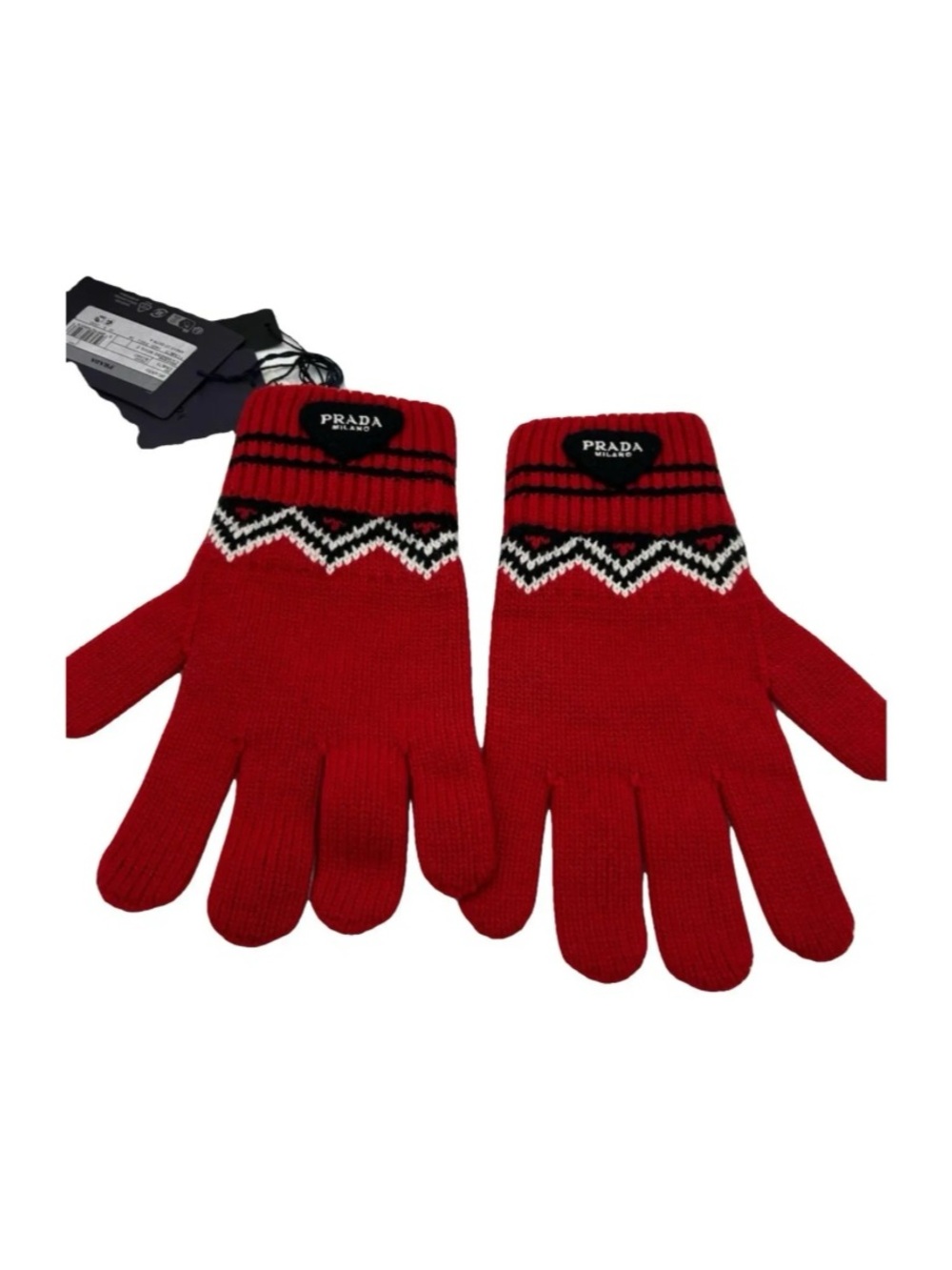 Unisex Prada wool/cashmere knit gloves size large made in Italy